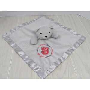 Baby Fanatics NC State Wolfpack gray teddy‎ bear lovey baby security blanket